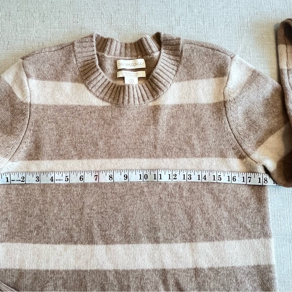 Cynthia Rowley Cashmere Merino Wool Wide Strip Blend Long Sleeve Knit Sweater - Picture 8 of 15